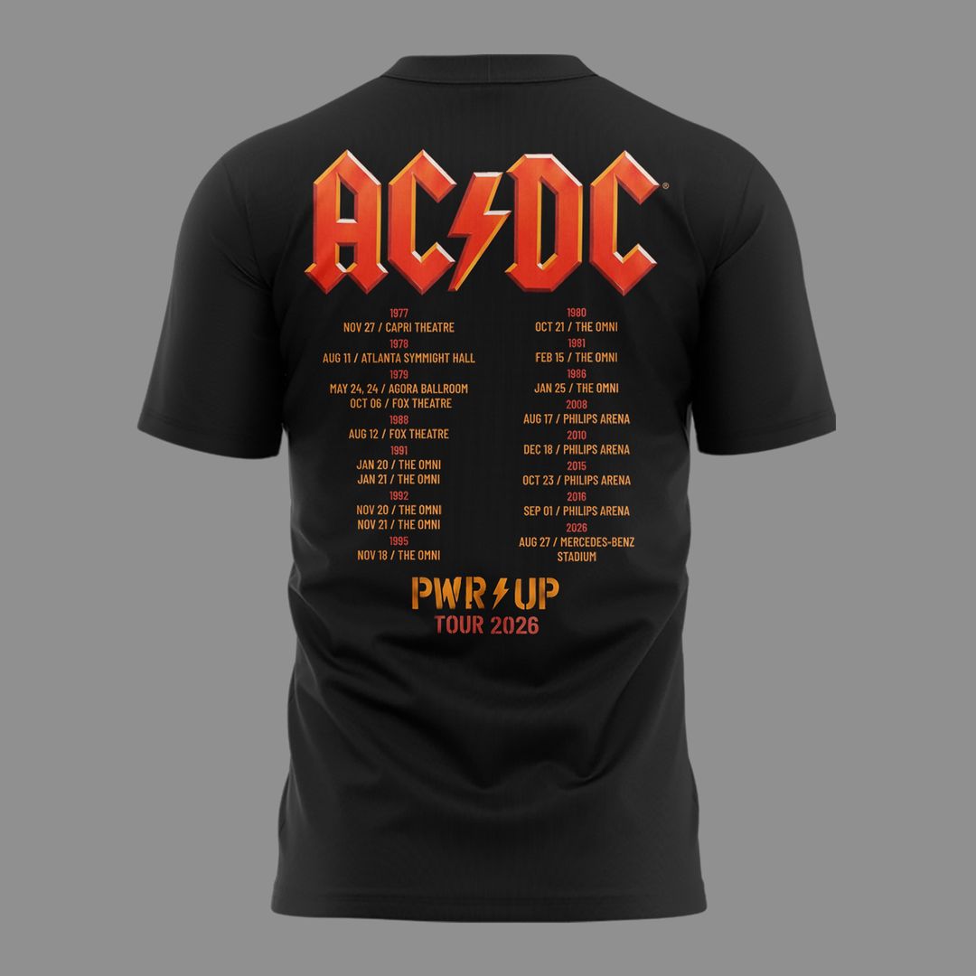 001. Newest Shirt AC/DC - Exclusive Atlanta Event Shirt - Power Up Tour 2026 T-Shirt