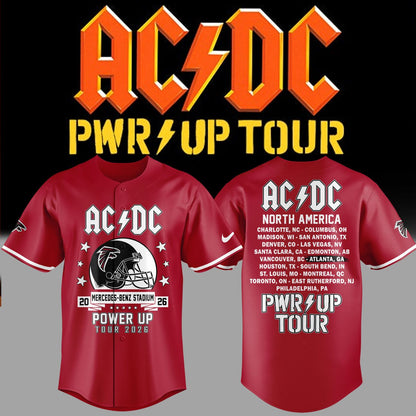 01.29. Special AC/DC x Atlanta Falcons - Power Up Tour 2026 Baseball Jersey