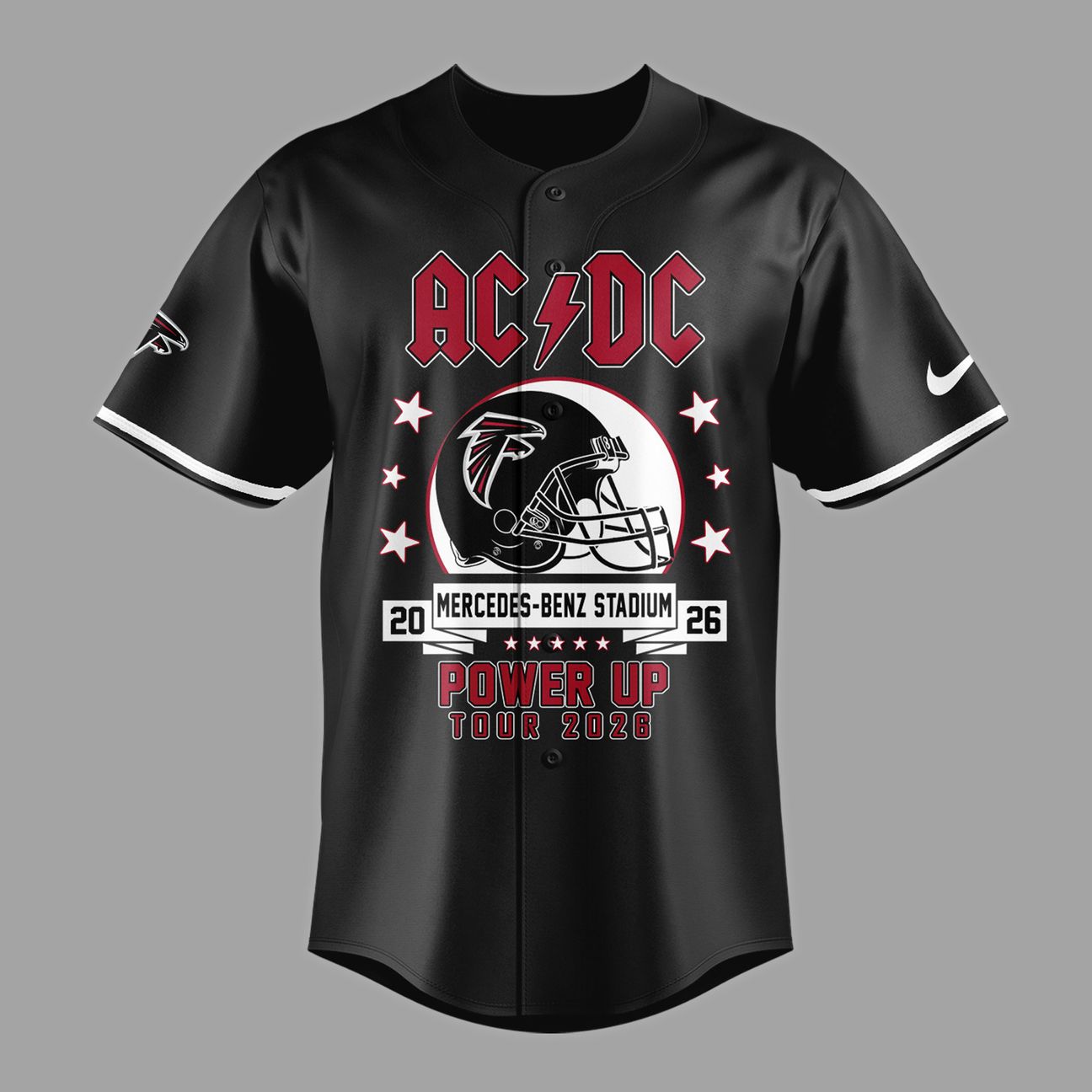 02.12. Limited Edition AC/DC x Atlanta Falcons - Power Up Tour 2026 Baseball Jersey