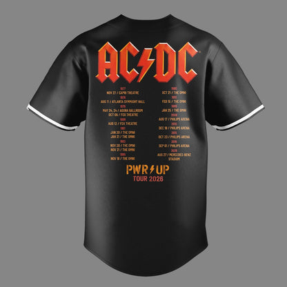 01.23. Limited Edition AC/DC - Exclusive Atlanta Event Shirt - Power Up Tour 2026 Baseball Jersey