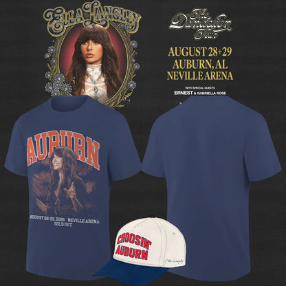 1. Auburn Tigers x Ella Langley – The Dandelion Tour 2026 Neville Arena Tee