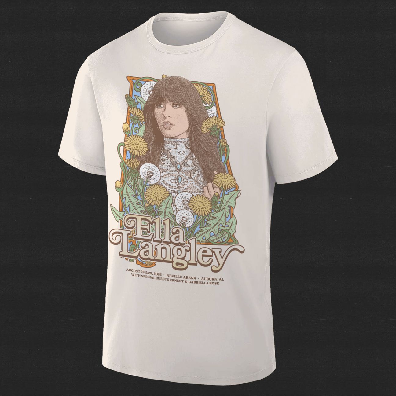 3. Auburn Tigers x Ella Langley – The Dandelion Tour 2026 Neville Arena Tee