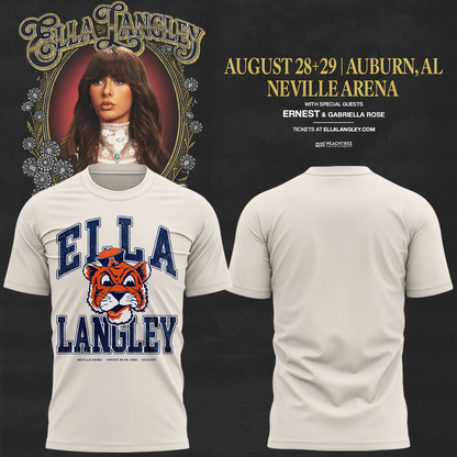 02.Auburn Tigers x Ella Langley-The Dandelion Tour 2026 T-shirt