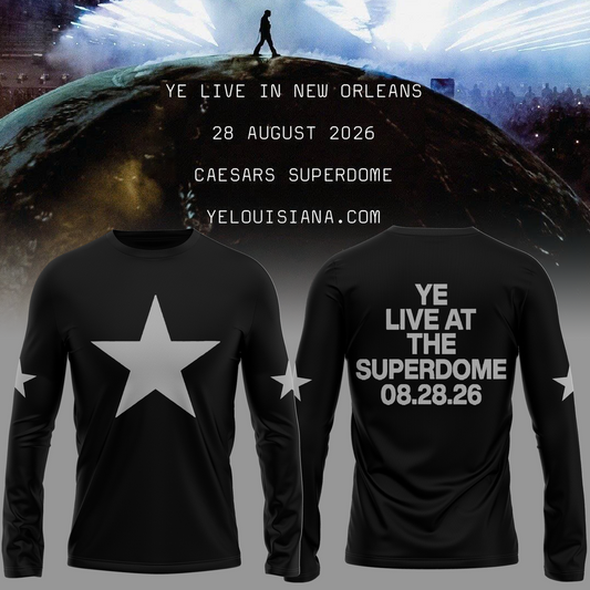 01.Ye Live At The Superdome Long Tee -2026 Ye Live Concert Tour