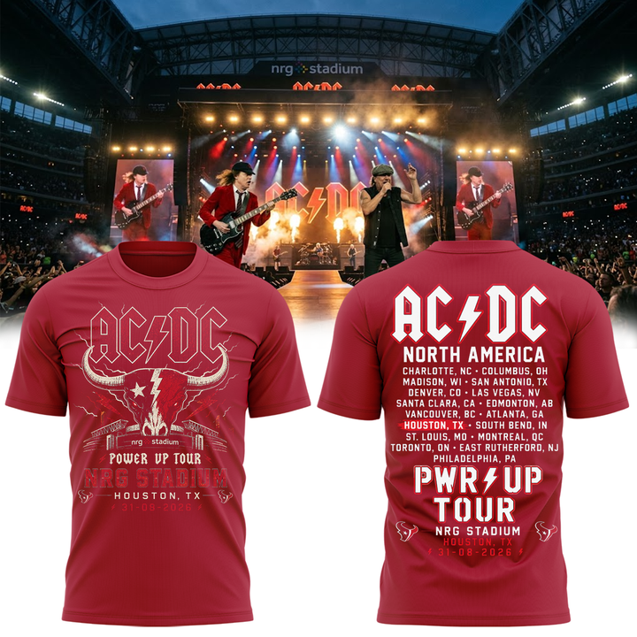 001.18. Special 2026 AC/DC x Houston Texans - Power Up Tour 2026 T-Shirt