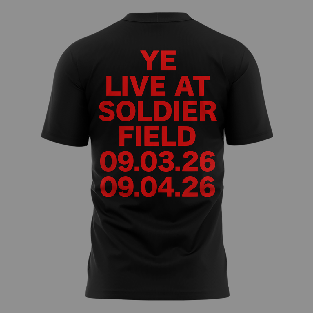 YE LIVE AT SOLDIER FIELD Tshirt (BLACK)-2026 Ye Live Concert Tour