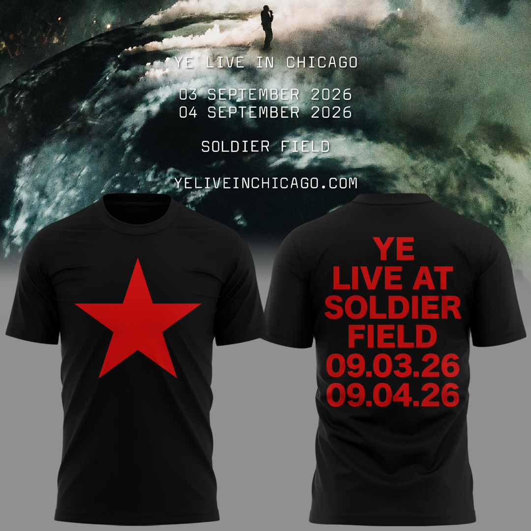 YE LIVE AT SOLDIER FIELD Tshirt (BLACK)-2026 Ye Live Concert Tour