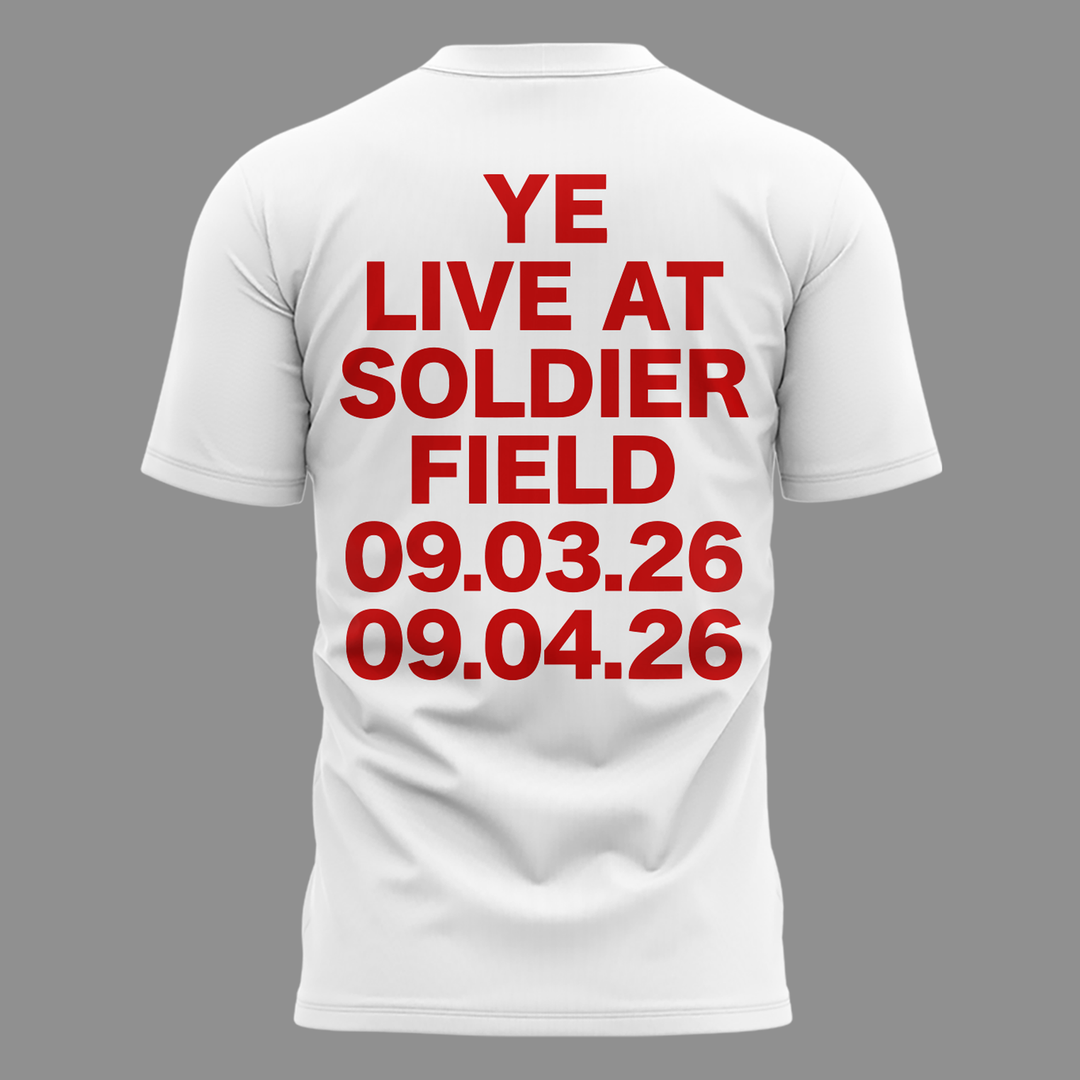 YE LIVE AT SOLDIER FIELD Tshirt (WHITE)-2026 Ye Live Concert Tour