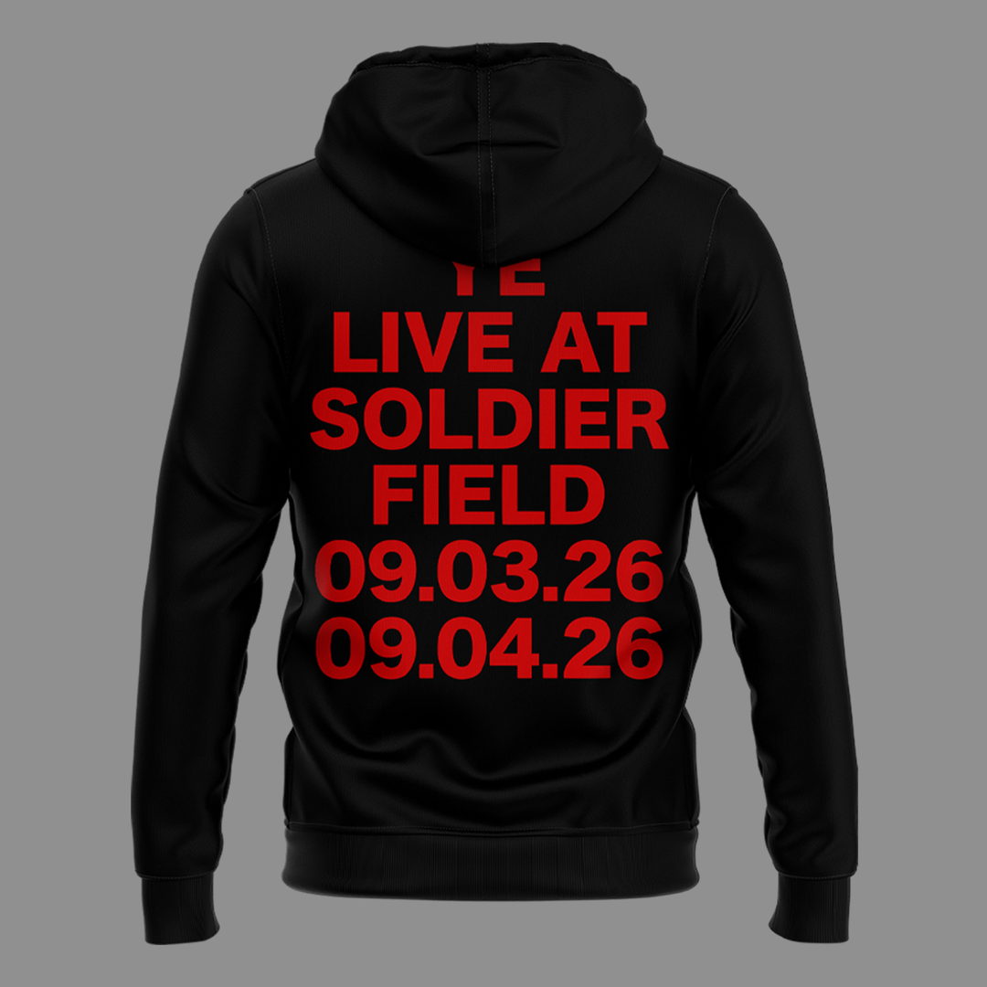 YE LIVE AT SOLDIER FIELD HOODIE (BLACK)-2026 Ye Live Concert Tour
