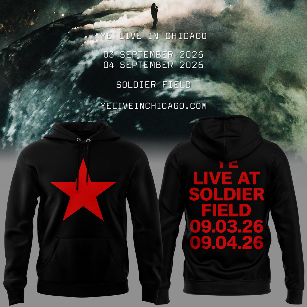 YE LIVE AT SOLDIER FIELD HOODIE (BLACK)-2026 Ye Live Concert Tour