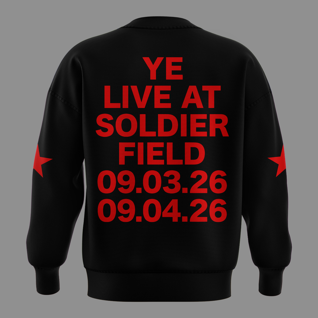 YE LIVE AT SOLDIER FIELD SWEATSHIRT (BLACK)-2026 Ye Live Concert Tour