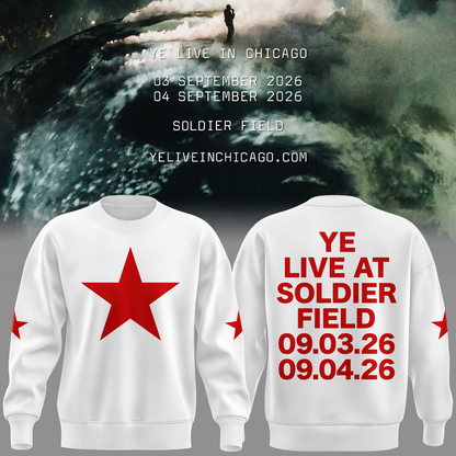 YE LIVE AT SOLDIER FIELD SWEATSHIRT (WHITE)-2026 Ye Live Concert Tour