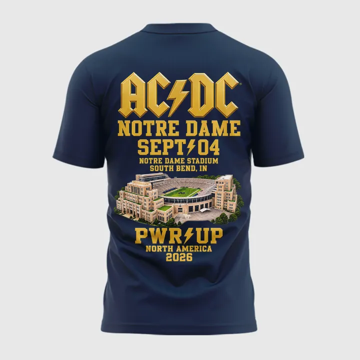 01.06. Limited Edition Navy Shirt AC/DC Live From Notre Dame Stadium - Power Up Tour 2026 T-Shirt
