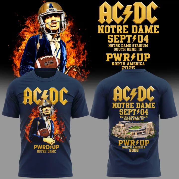 01.06. Limited Edition Navy Shirt AC/DC Live From Notre Dame Stadium - Power Up Tour 2026 T-Shirt
