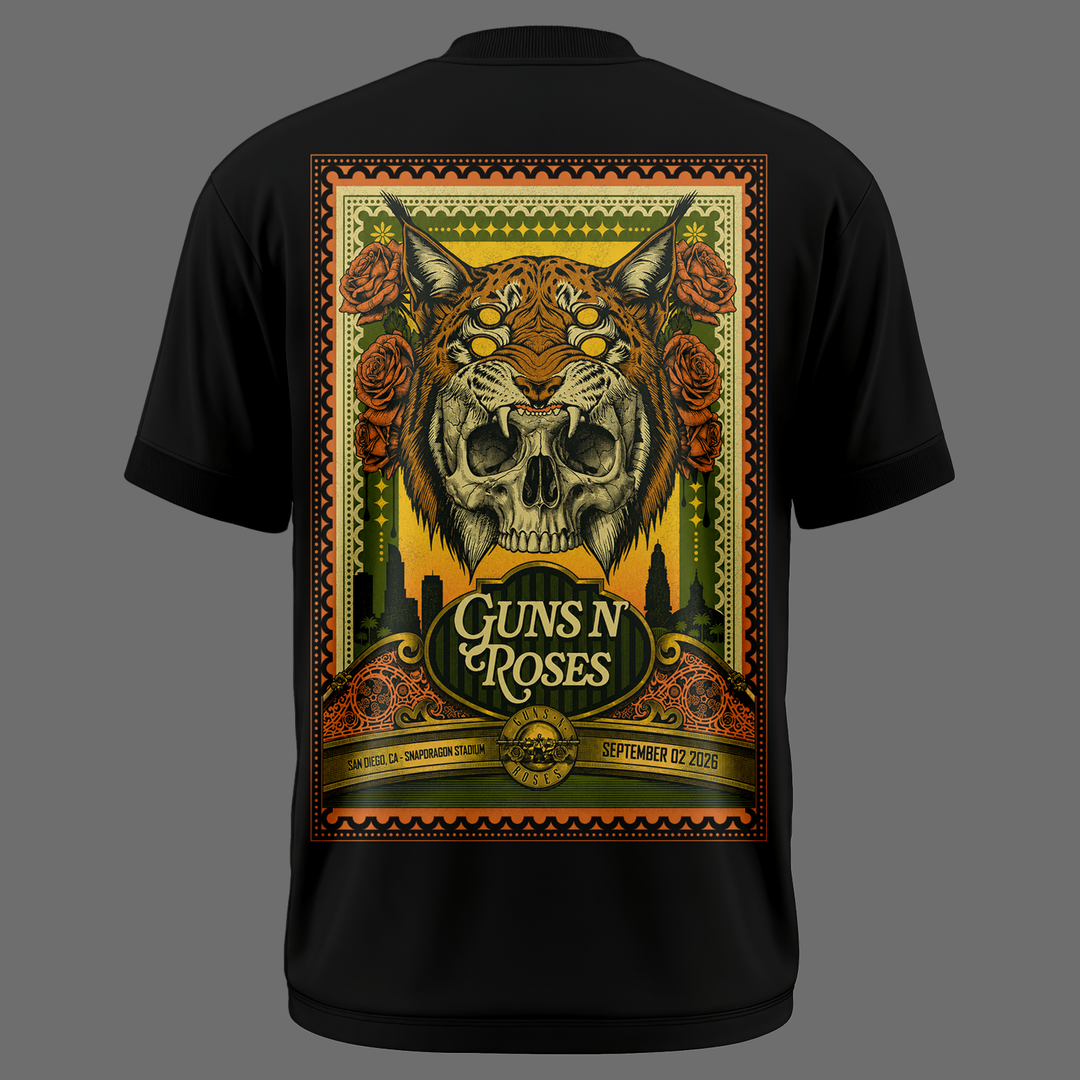 Exclusive Version Guns N' Roses San Diego 2026 Black Tshirt