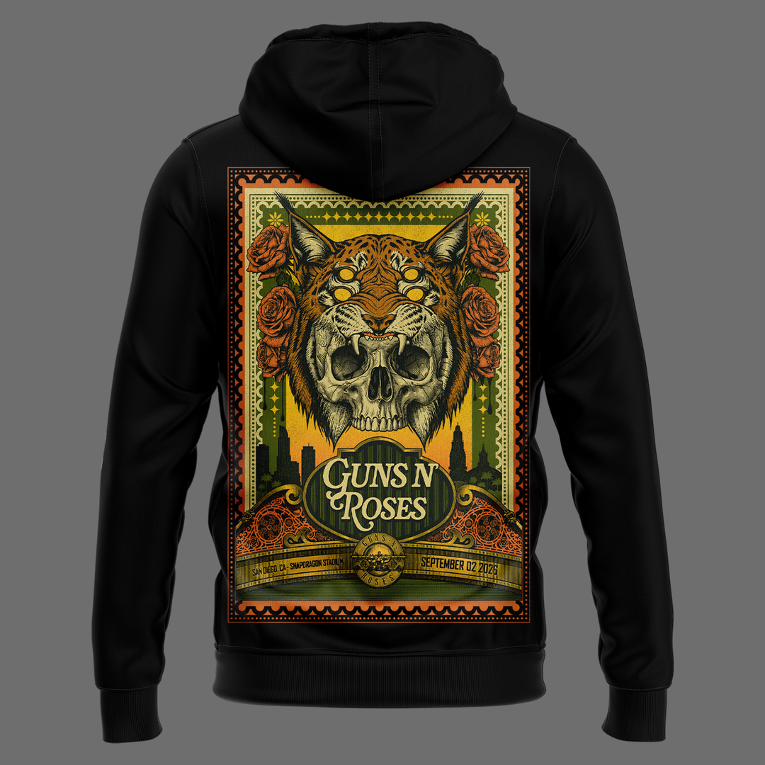 Exclusive Version Guns N' Roses San Diego 2026 Black Hoodie
