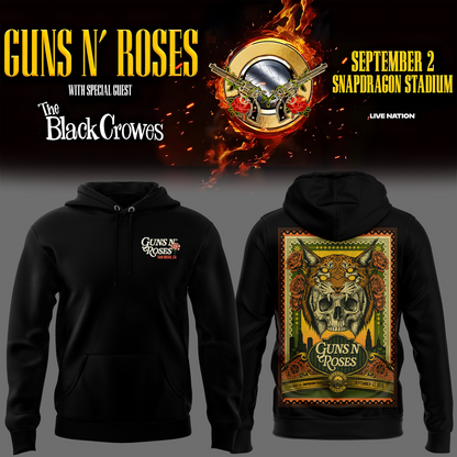 Exclusive Version Guns N' Roses San Diego 2026 Black Hoodie