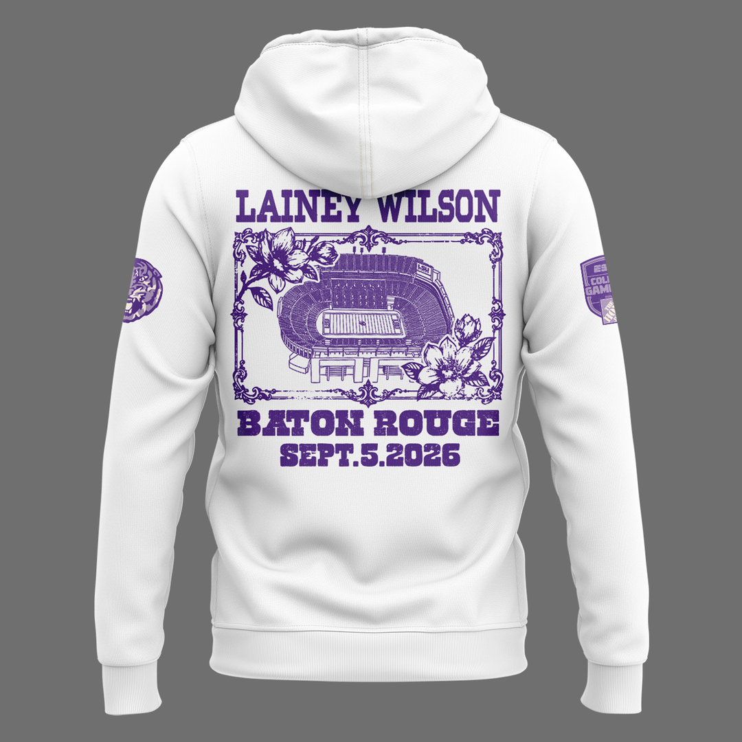 Limited Edition Lainey Wilson College GameDay White ZipHoodie 2026