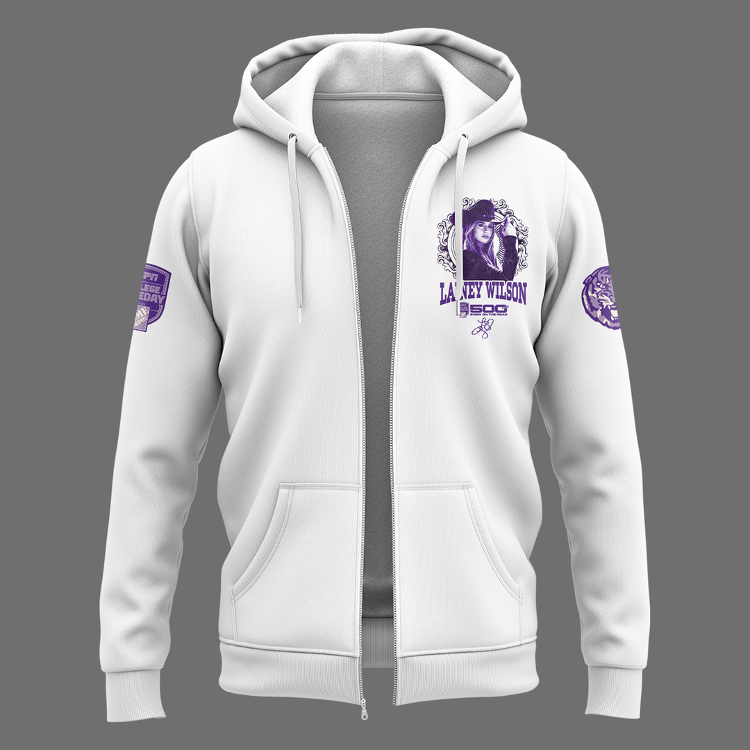 Limited Edition Lainey Wilson College GameDay White ZipHoodie 2026