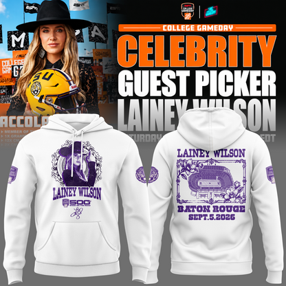 Limited Edition Lainey Wilson College GameDay White Hoodie 2026