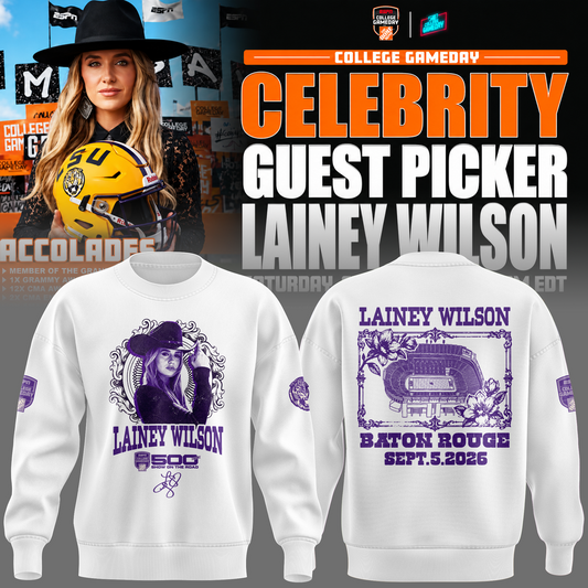 Limited Edition Lainey Wilson College GameDay White Sweat 2026