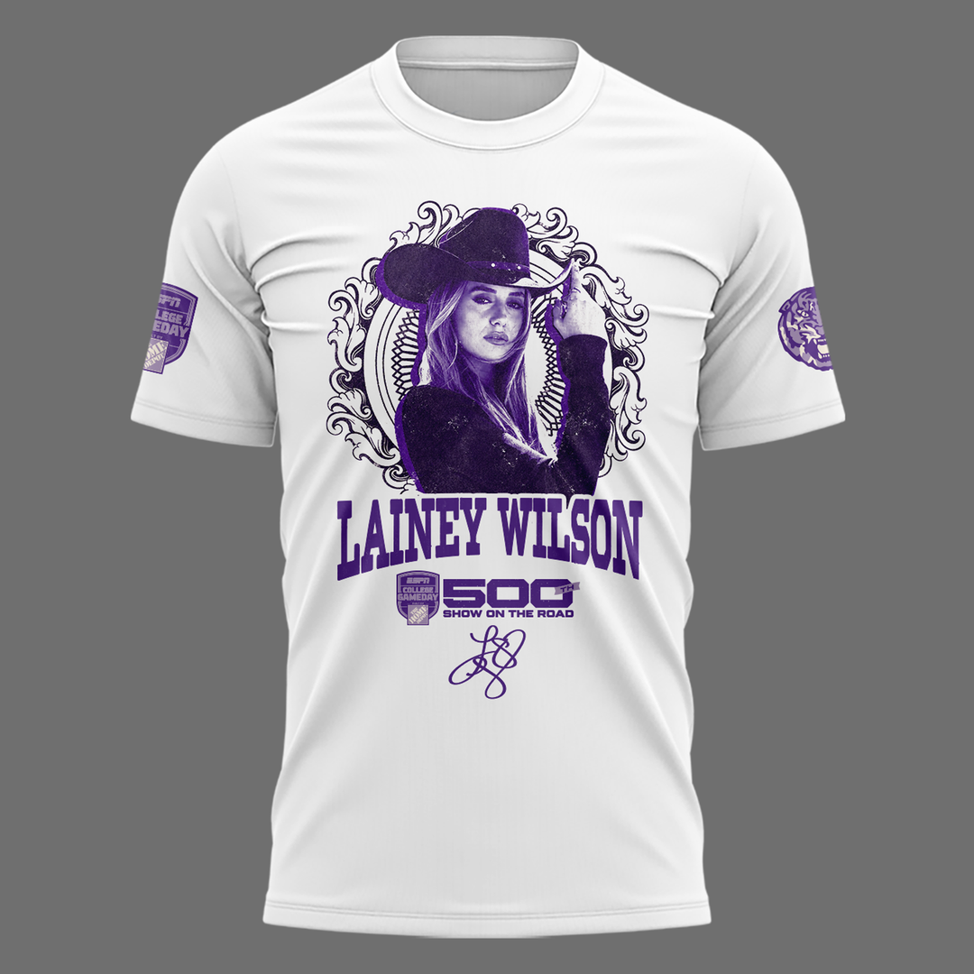 Limited Edition Lainey Wilson College GameDay White T-Shirt 2026