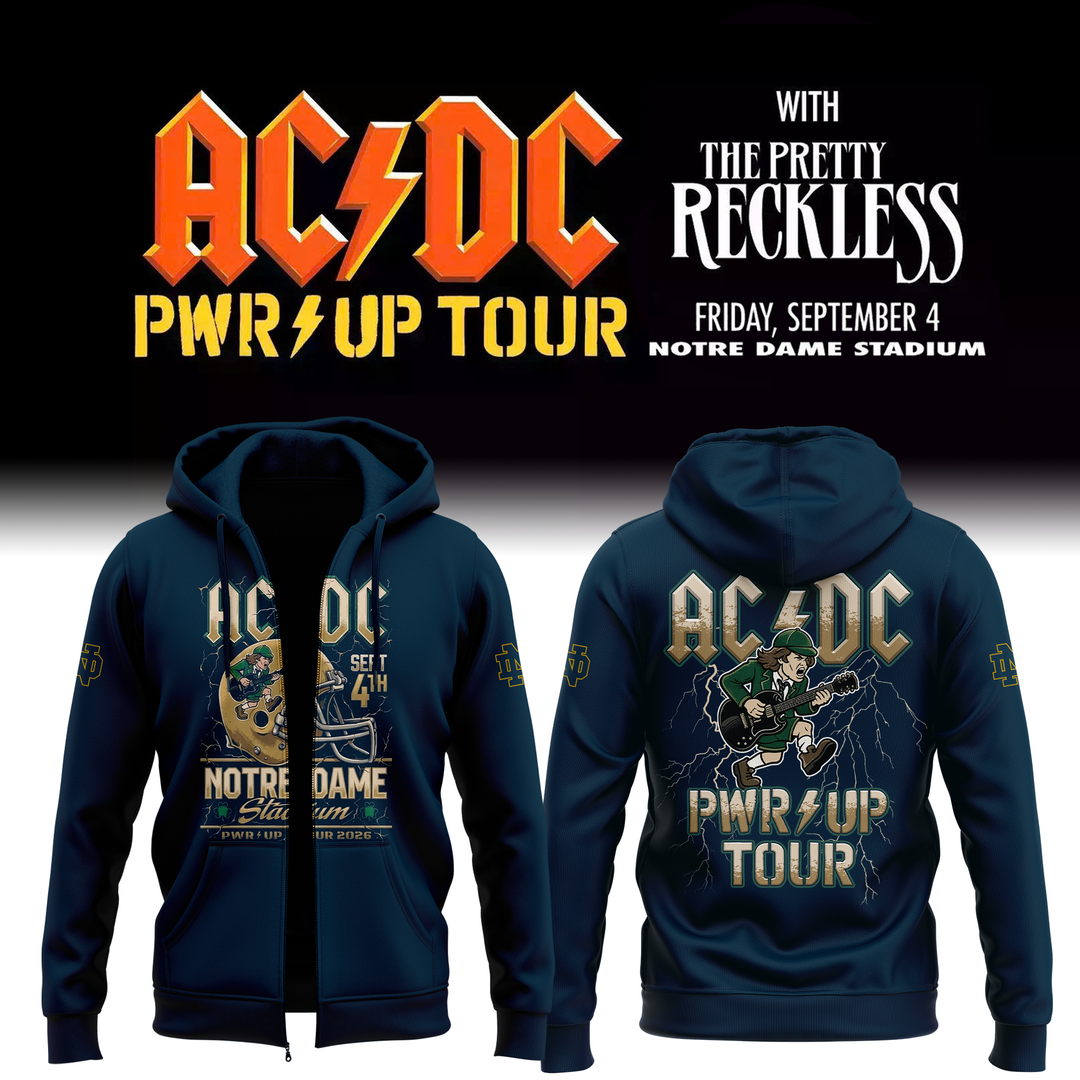 02 AC/DC PWR UP Tour – Notre Dame 2026 Zip Hoodie