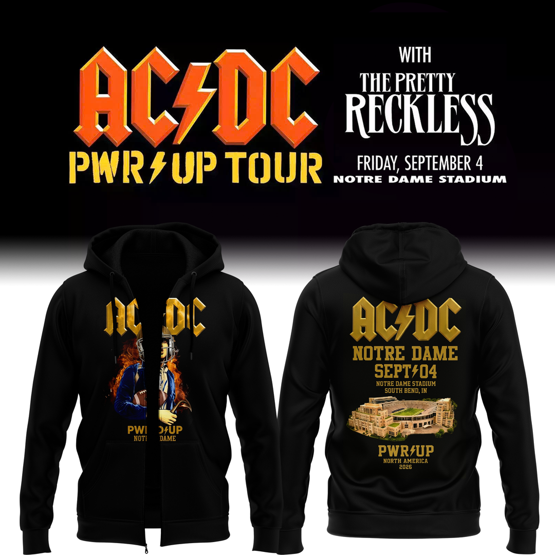 AC/DC PWR UP Tour – Notre Dame 2026 Zip Hoodie