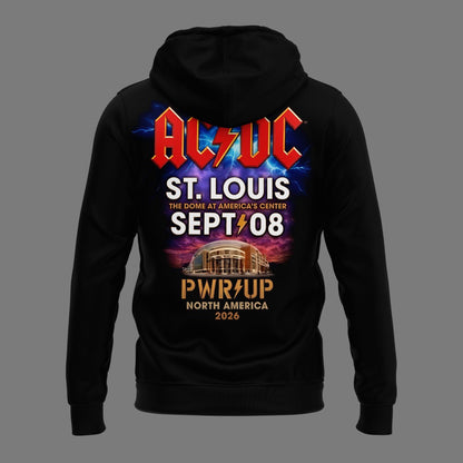 01.06. Black Hoodie AC/DC - Exclusive St. Louis Event - Power Up Tour 2026 Hoodie