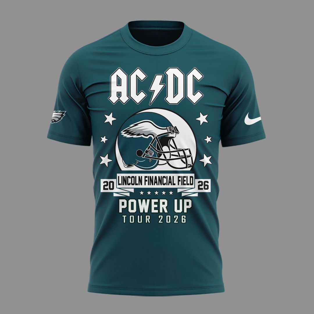 01. Limited Edition AC/DC x Philadelphia Eagles - POWER UP TOUR 2026 T-Shirt