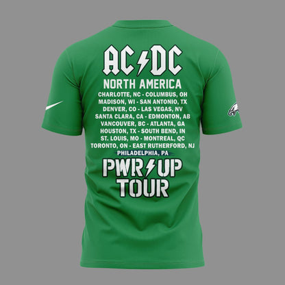 01. Green Shirt AC/DC x Philadelphia Eagles - POWER UP TOUR 2026 T-Shirt