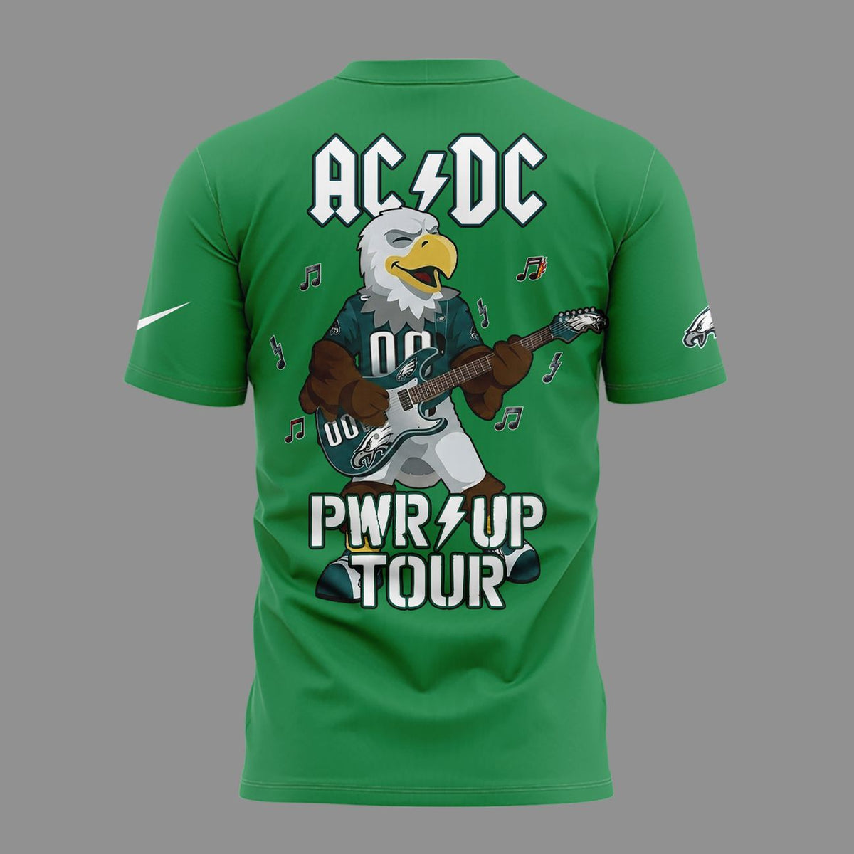 01. Green Shirt AC/DC x Philadelphia Eagles - POWER UP TOUR 2026 T-Shirt