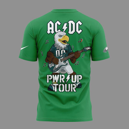 01. Green Shirt AC/DC x Philadelphia Eagles - POWER UP TOUR 2026 T-Shirt
