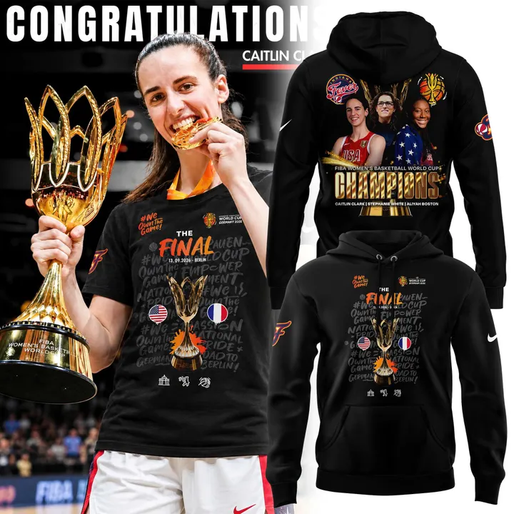 02.18. Team USA FIBA Women’s Basketball World Cup 2026 Champions Caitlin Clark Stephanie White Aliyah Boston Hoodie