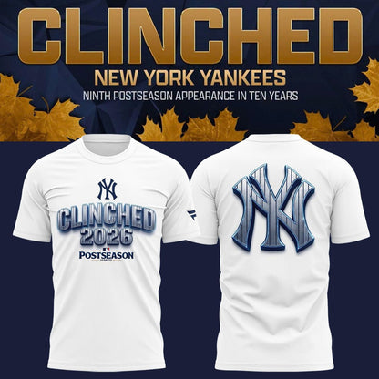 New York Yankees Fanatic White 2026 Postseason T-shirt