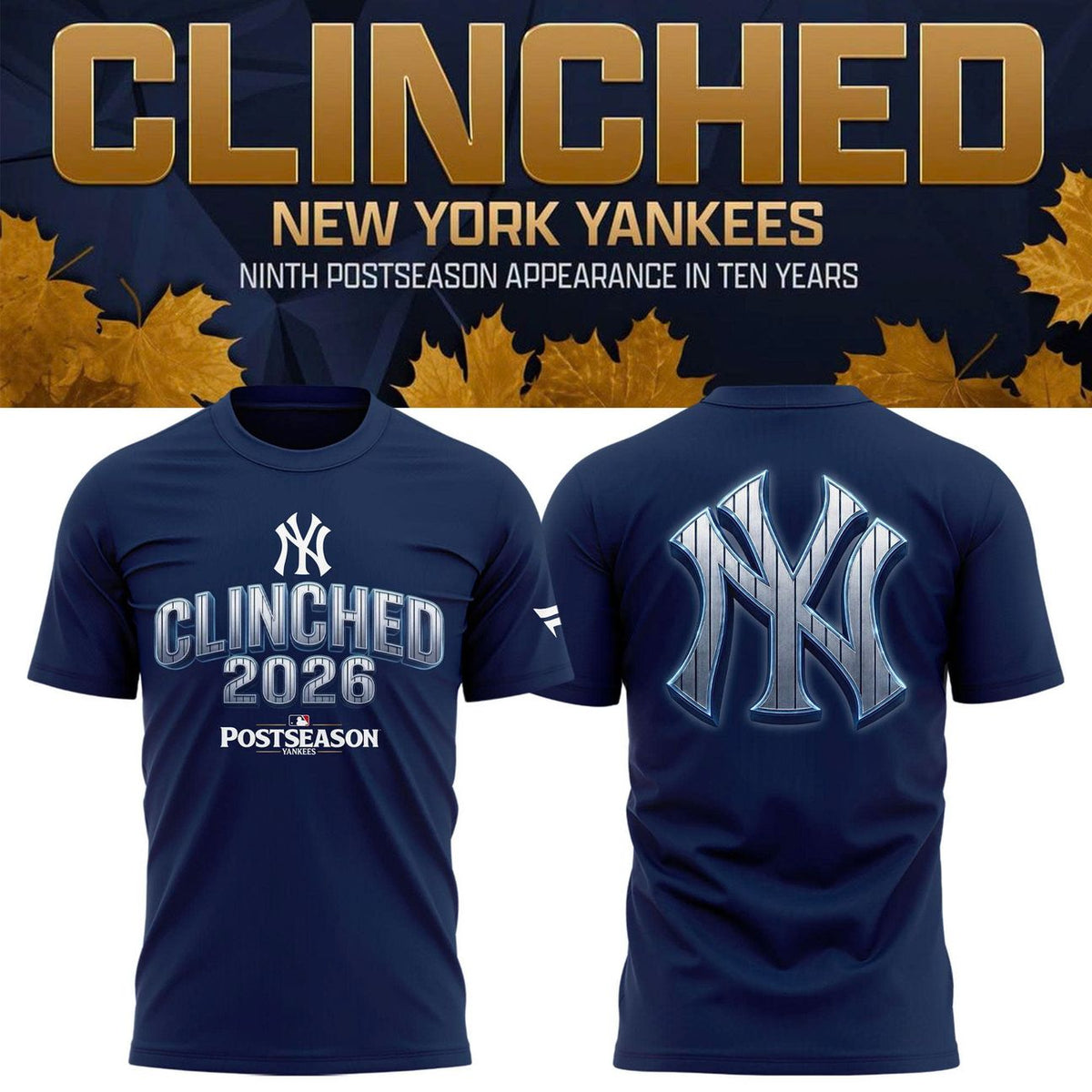 New York Yankees Fanatics Navy 2026 Postseason T-shirt