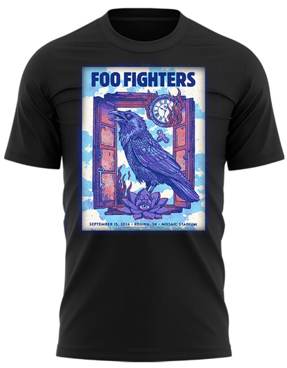 Foo Fighters Mosaic Stadium Regina 2026 Tour T-Shirt