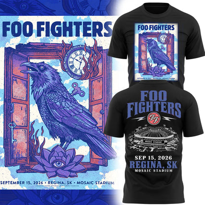 Foo Fighters Mosaic Stadium Regina 2026 Tour T-Shirt