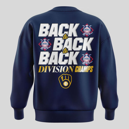 Milwaukee Brewers Fanatics Navy 2025 NL Central Division Champions Locker Room Sweat