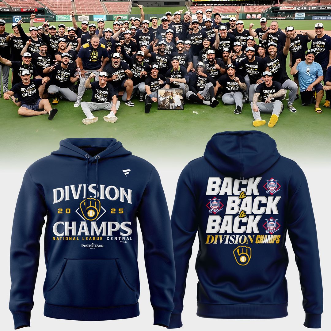 Milwaukee Brewers Fanatics Navy 2025 NL Central Division Champions Locker Room Hoodie