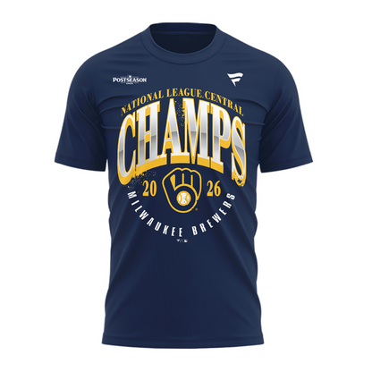 03.06. Milwaukee Brewers Fanatics Navy 2026 NL Central Division Champions T-Shirt🏆🏆🏆🏆 Win Our Way 2026 T-Shirt