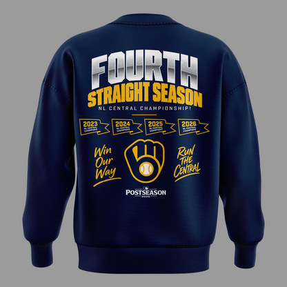 Milwaukee Brewers Fanatics 2026 NL Central Division Champions Locker Room Sweatshirt - Navy