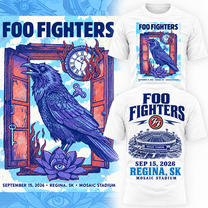 Foo Fighters Mosaic Stadium Regina 2026 Tour T-Shirt_0012