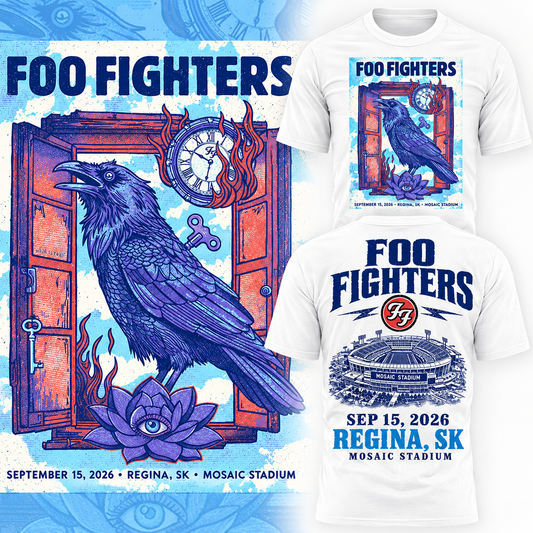 Foo Fighters Mosaic Stadium Regina 2026 Tour T-Shirt_0012