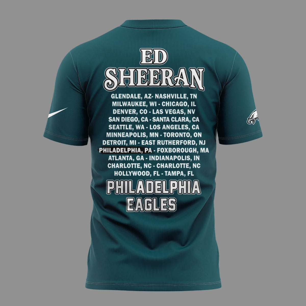 06. Limited Edition Ed Sheeran - Loop Tour 2026 x Philadelphia Eagles T-Shirt