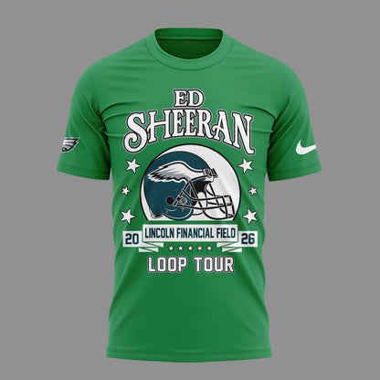 12. Green Shirt Ed Sheeran - Loop Tour 2026 x Philadelphia Eagles T-Shirt