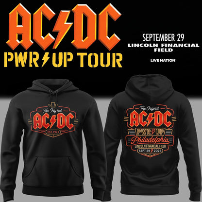 01.16. Green Hoodie AC/DC x Philadelphia Eagles - POWER UP TOUR 2026 Hoodie (Copy)