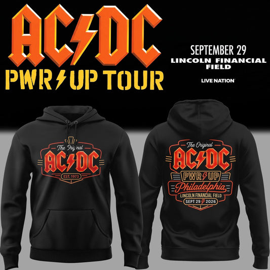 01.16. Green Hoodie AC/DC x Philadelphia Eagles - POWER UP TOUR 2026 Hoodie (Copy)