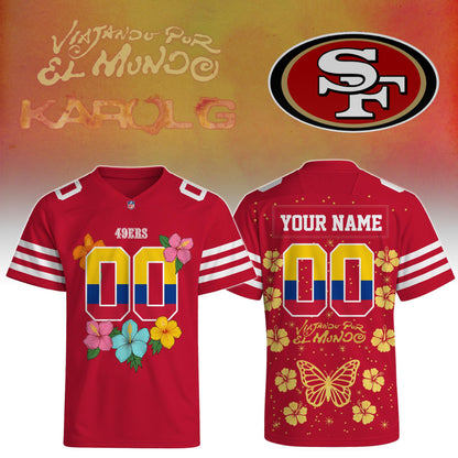 _San Francisco 49ers x Karol G “Viajando Por El Mundo” Apparel Jersey Custom