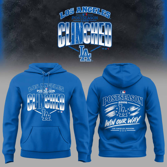 . Los Angeles Dodgers 2026 Postseason Clinched 3D All-Over Print Graphic Hoodie V2